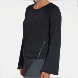 CALIA by Carrie Underwood Black Ottoman Side Zip Sweatshirt Size Large